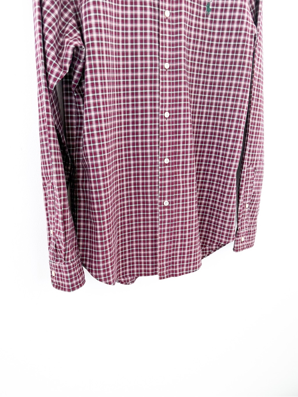 NEW Polo Ralph Lauren Slim Men’s Red Plaid Button-Down Shirt Cotton Twill L - Picture 8 of 12